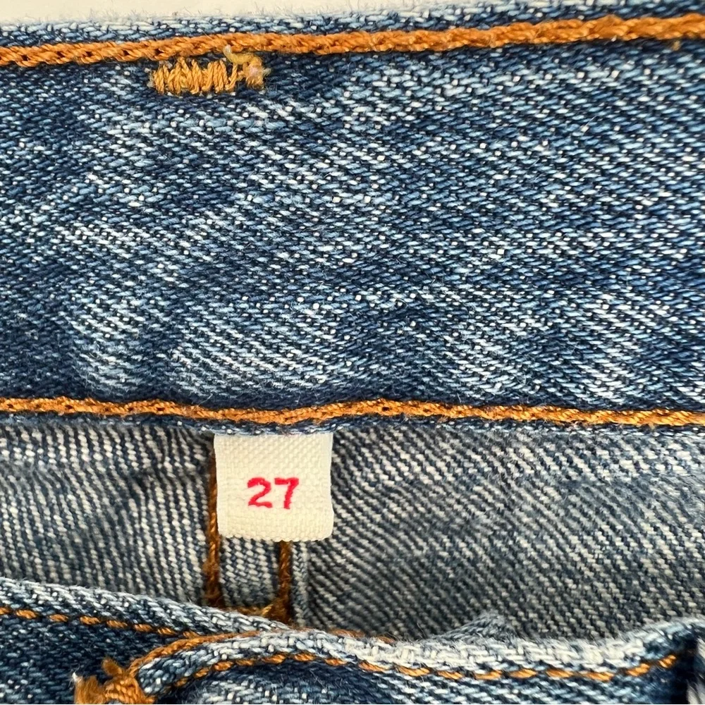 Levi’s White Oak Cone Denim Women’s 27 Blue Jeans Straight Leg Hidden Button Fly